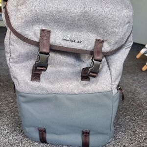 Gray and Brown Men's Backpack